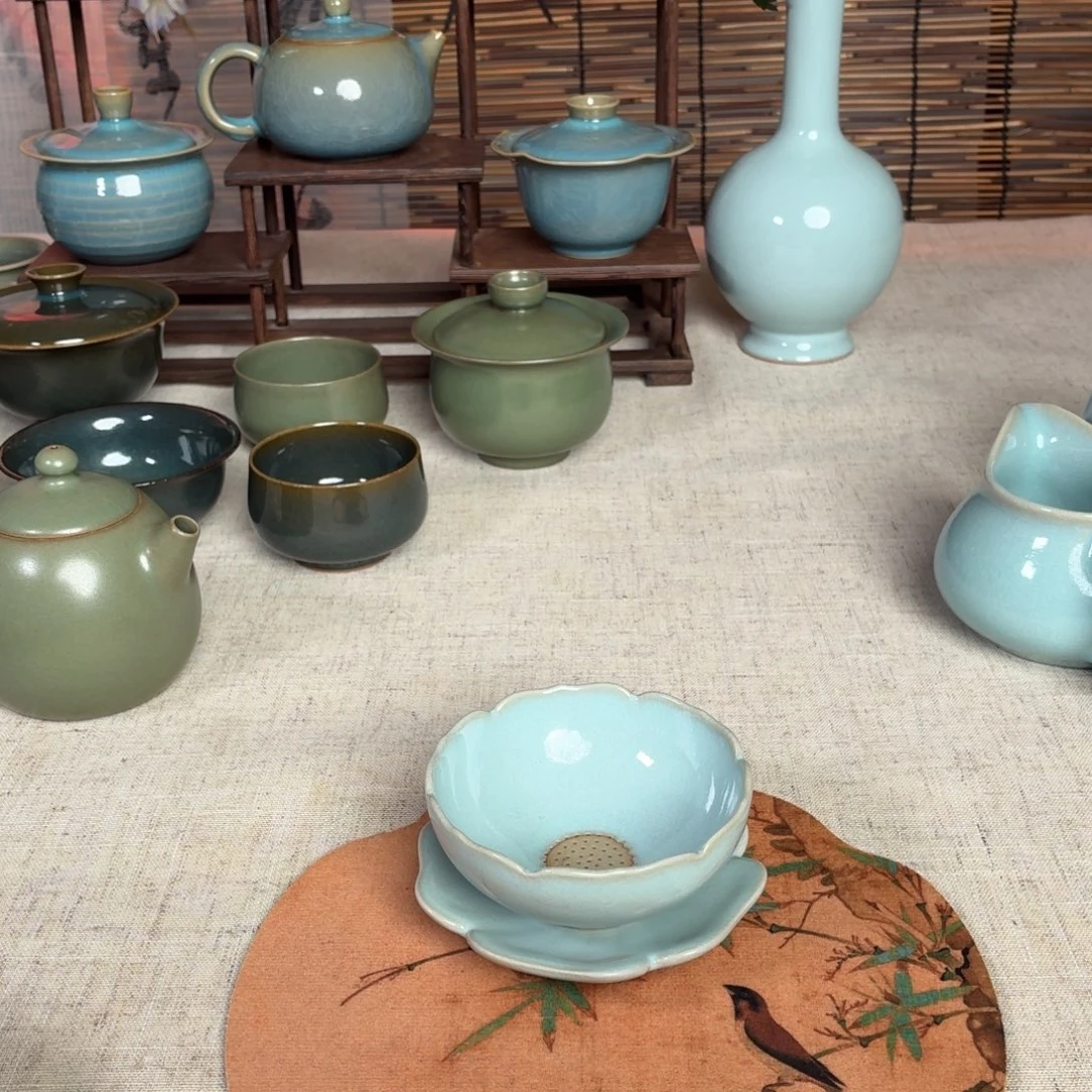 摆件陶天青茶漏福利