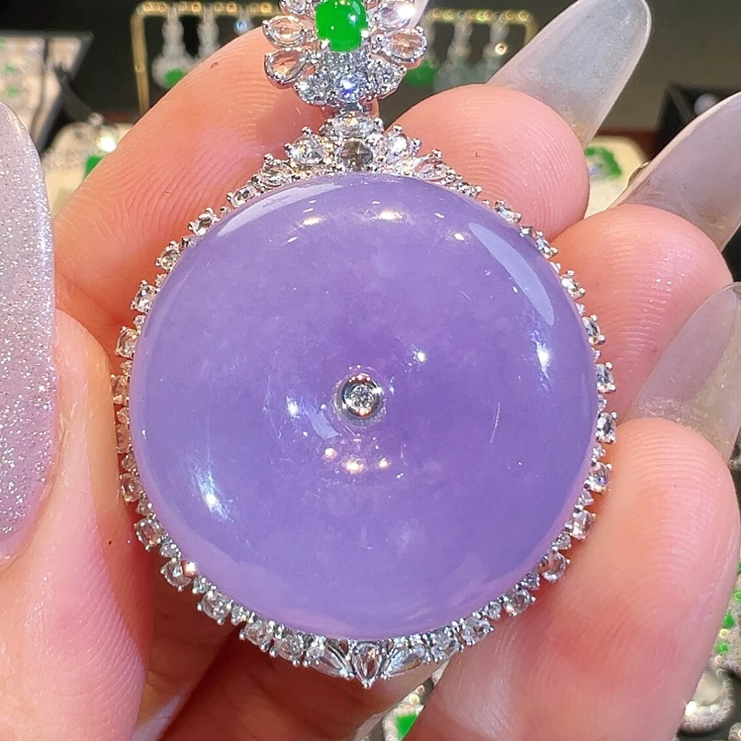 翡翠吊坠(不含链)18K金镶嵌翡翠