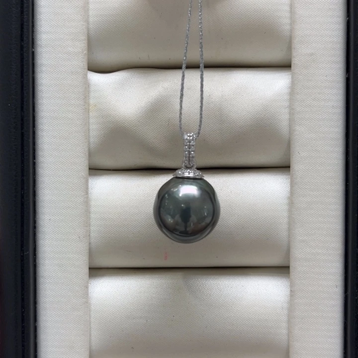 银S925镶嵌吊坠(不含链)海水珍珠13mm 37号