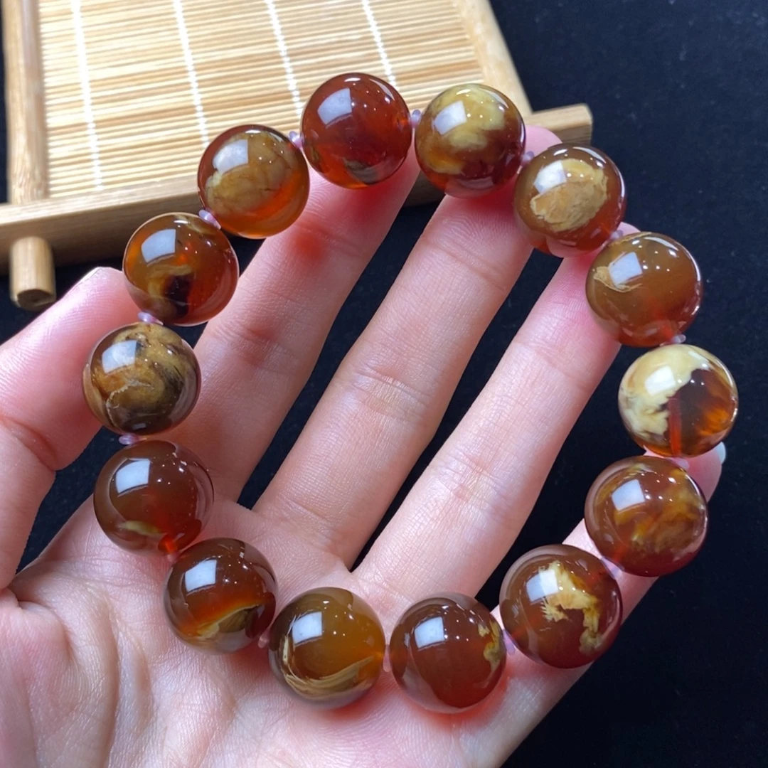 琥珀颈饰未镶嵌26.8克15mm