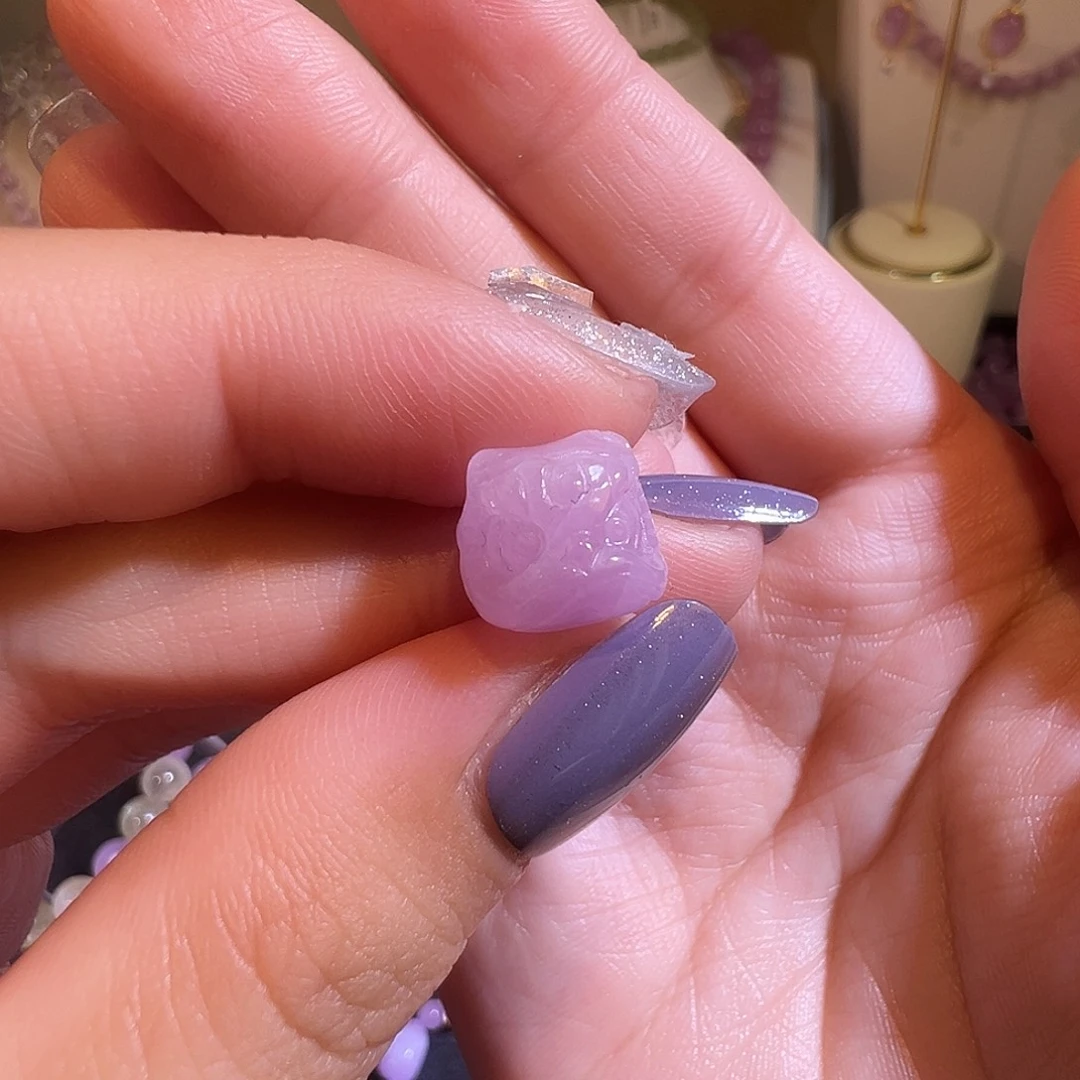 未镶嵌单珠锂辉石紫锂辉雕刻件醒狮头