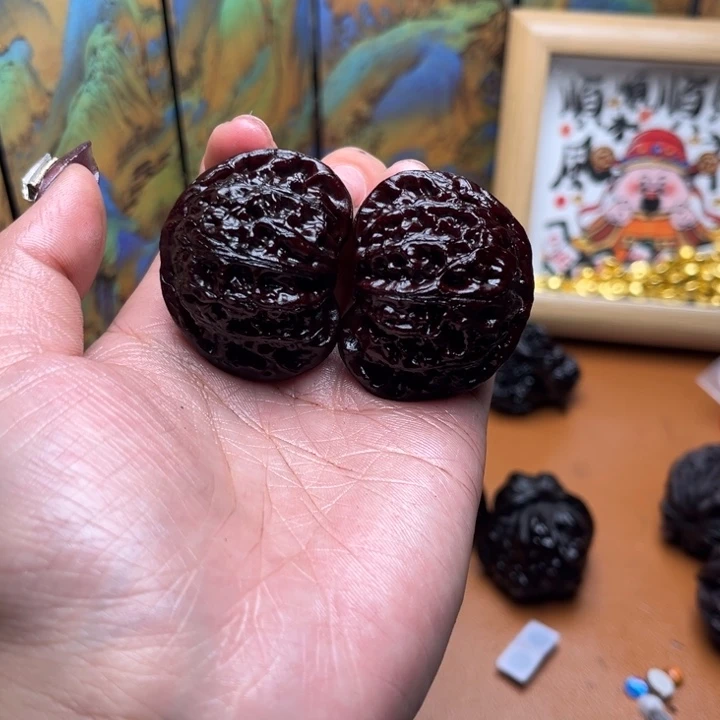 核桃地闷文玩手把件宫灯 19