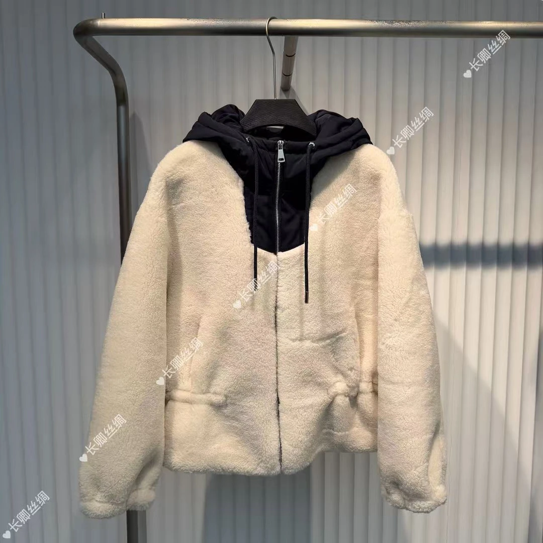 【长卿】高奢系列 双面穿秋冬连帽毛毛外套D1368