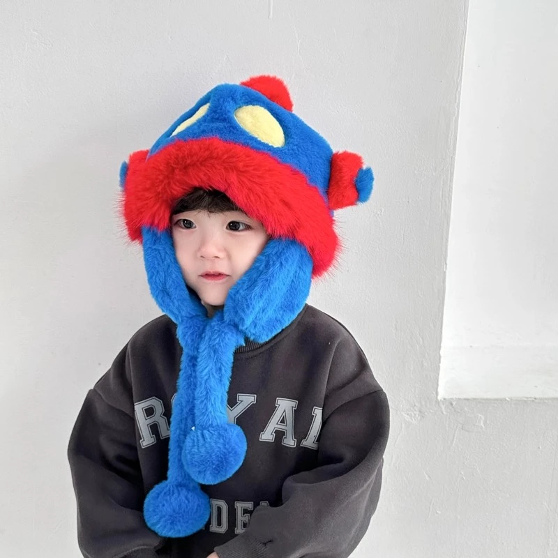 奥特曼儿童帽子冬季加绒加厚保暖宝宝帽子护耳帽东北男童雷锋帽