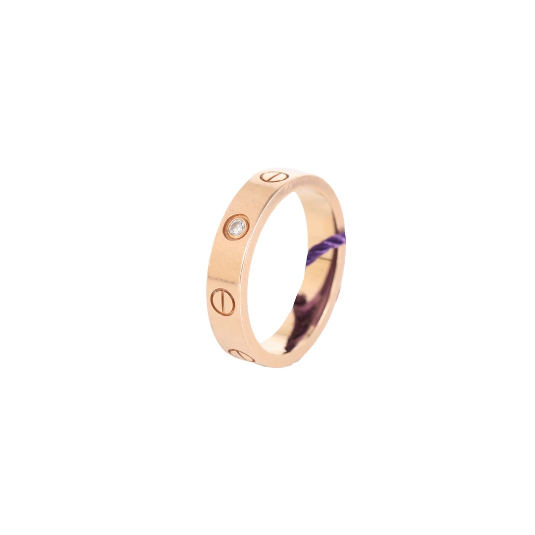 99新 Cartier/卡地亚 活动价【念念】LOVE 单钻窄版戒指 玫瑰金