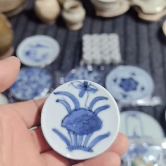 瓷片青花影青杯垫学习标本