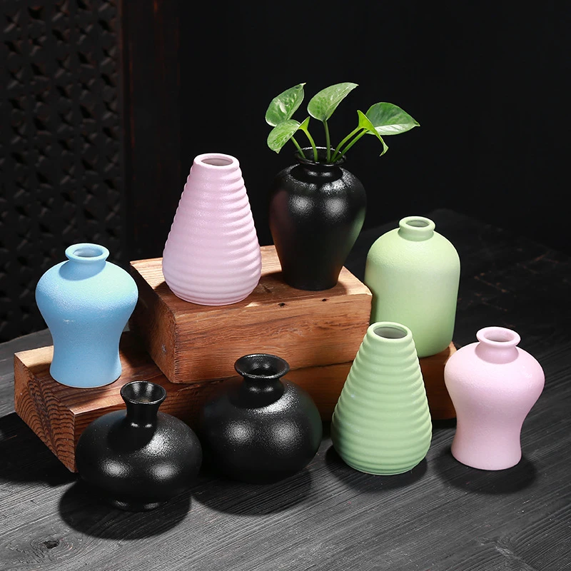 陶瓷工艺品欧式复古地中海手工喷釉简约现代中式创意禅意花瓶生态