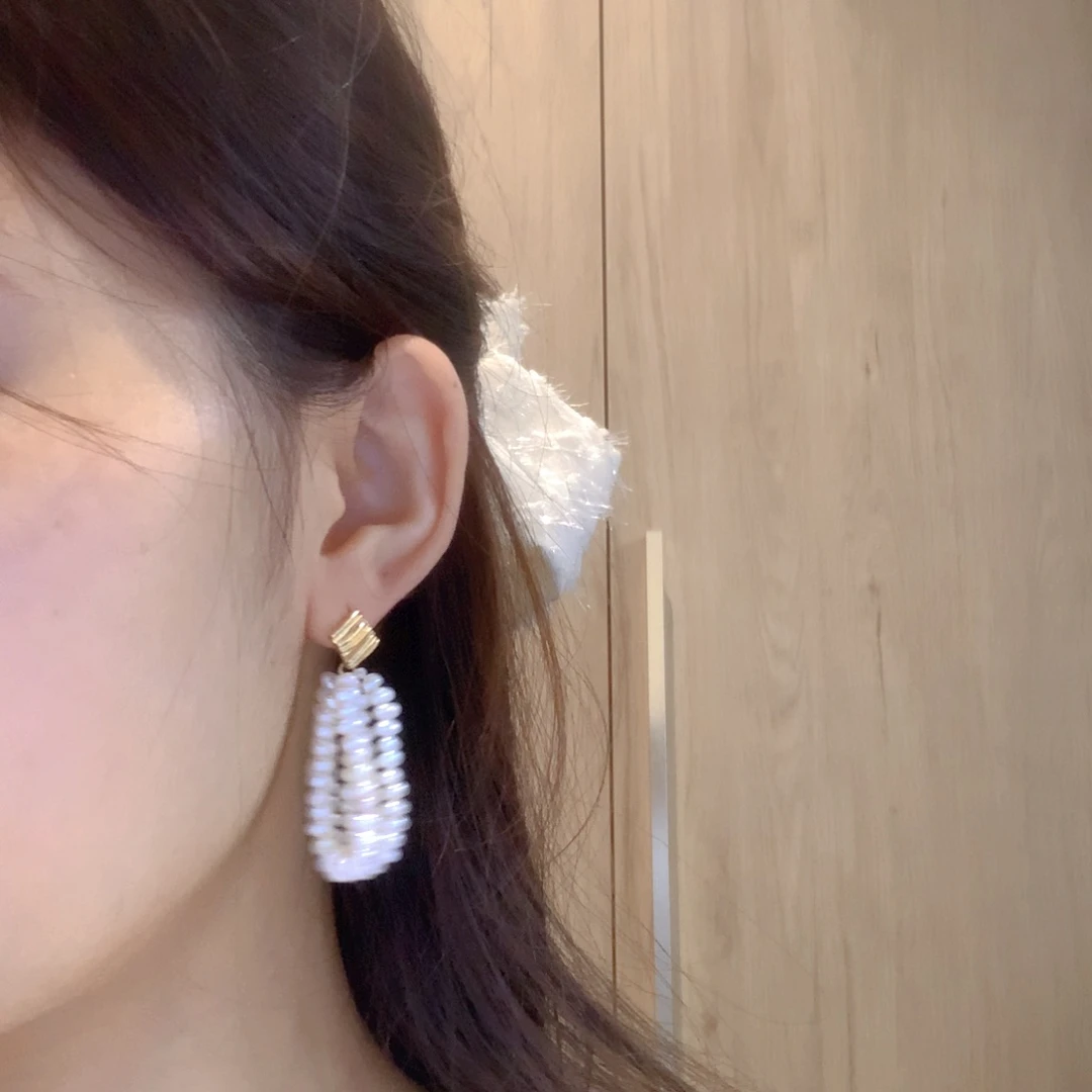 淡水珍珠耳饰合金