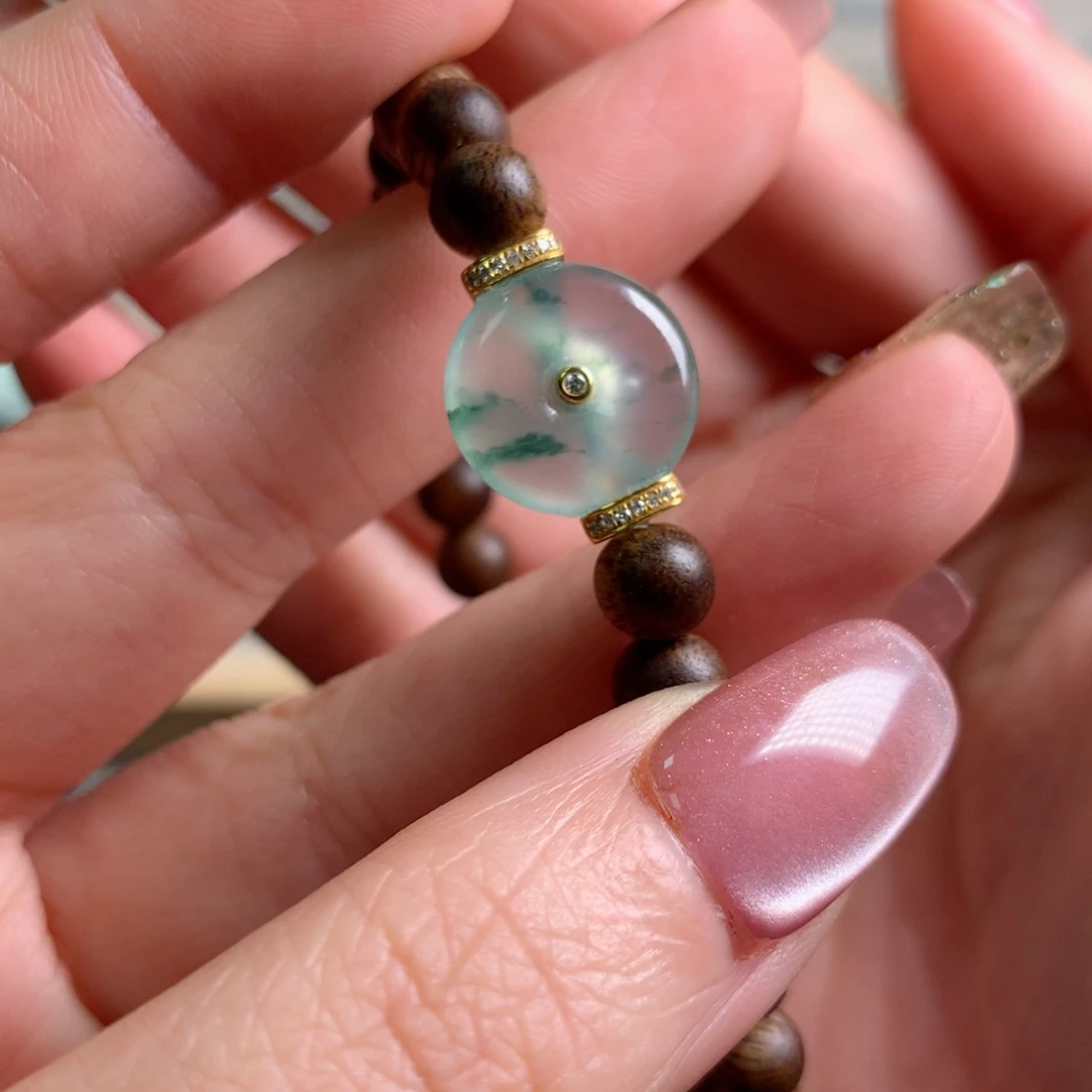 18K金镶嵌手链翡翠手串