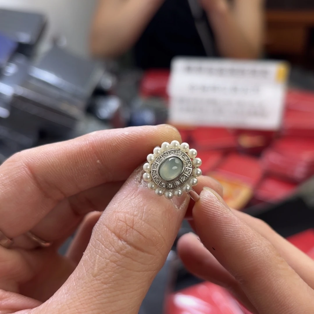 翡翠银S925镀金镶嵌颈饰