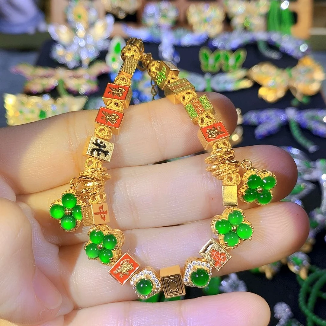 吊坠(不含链)银S925镶嵌翡翠