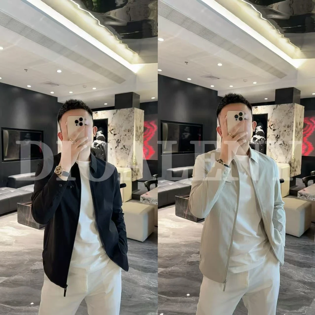 【帅老板】007春季轻奢男士简欧时尚三角标百搭翻领外套