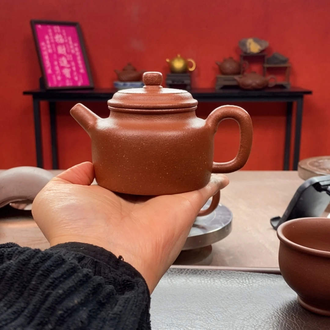 茶壶紫砂精挑红降坡德钟200cc精工半手