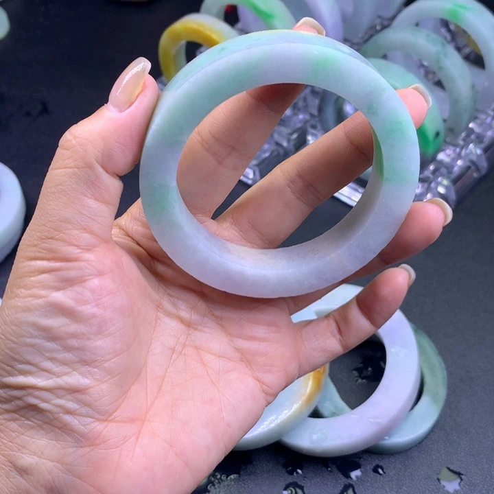 定制翡翠未镶嵌天然A货翡翠毛坯定制手镯57-58正圈