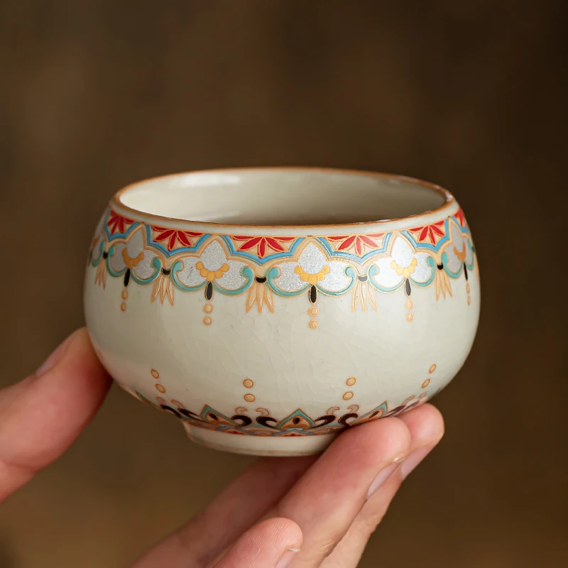 汝窑茶杯陶瓷主人杯家用品茗杯子功夫茶具中式个人专用2025款茶盏