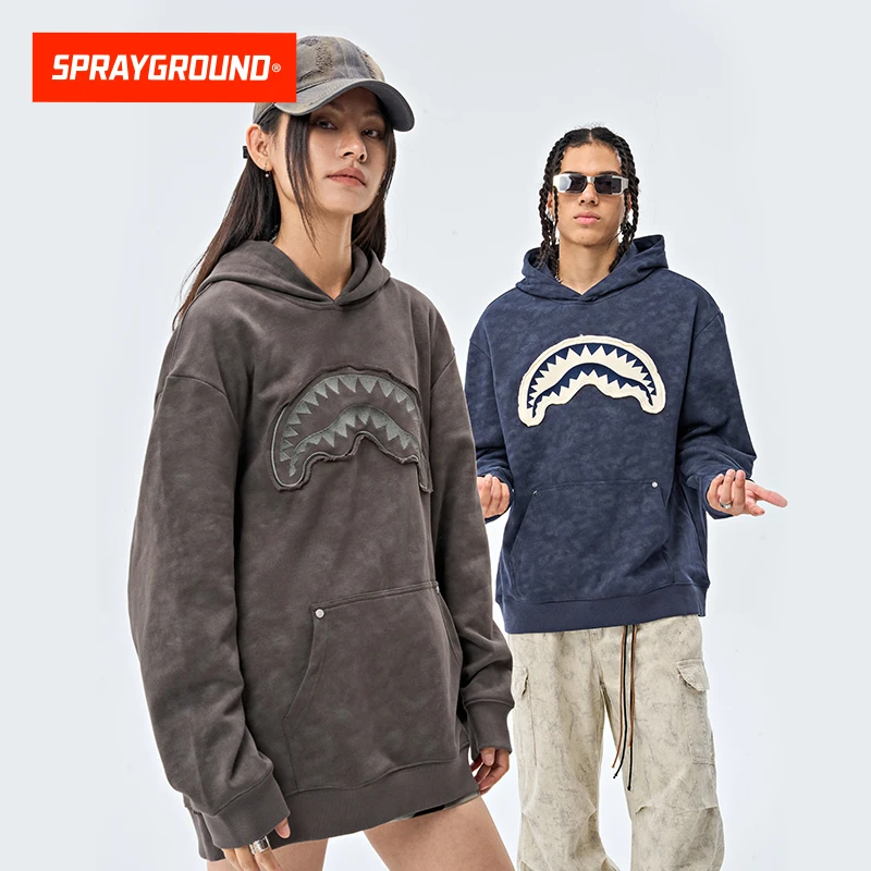 SPRAYGROUND鲨鱼嘴连帽卫衣套头复古美式休闲重磅宽松XB WE133327