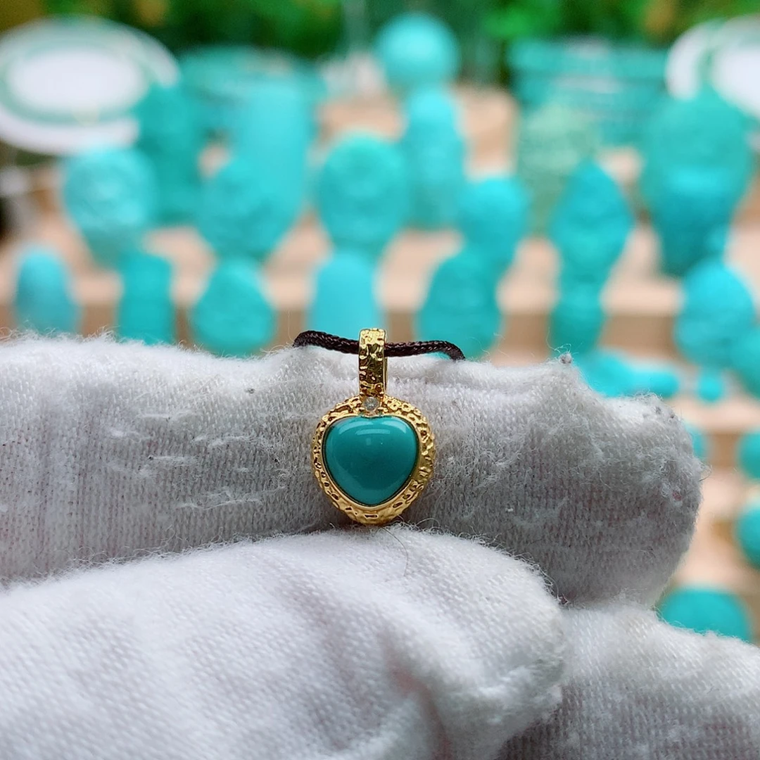 绿松石18K金镶嵌配饰