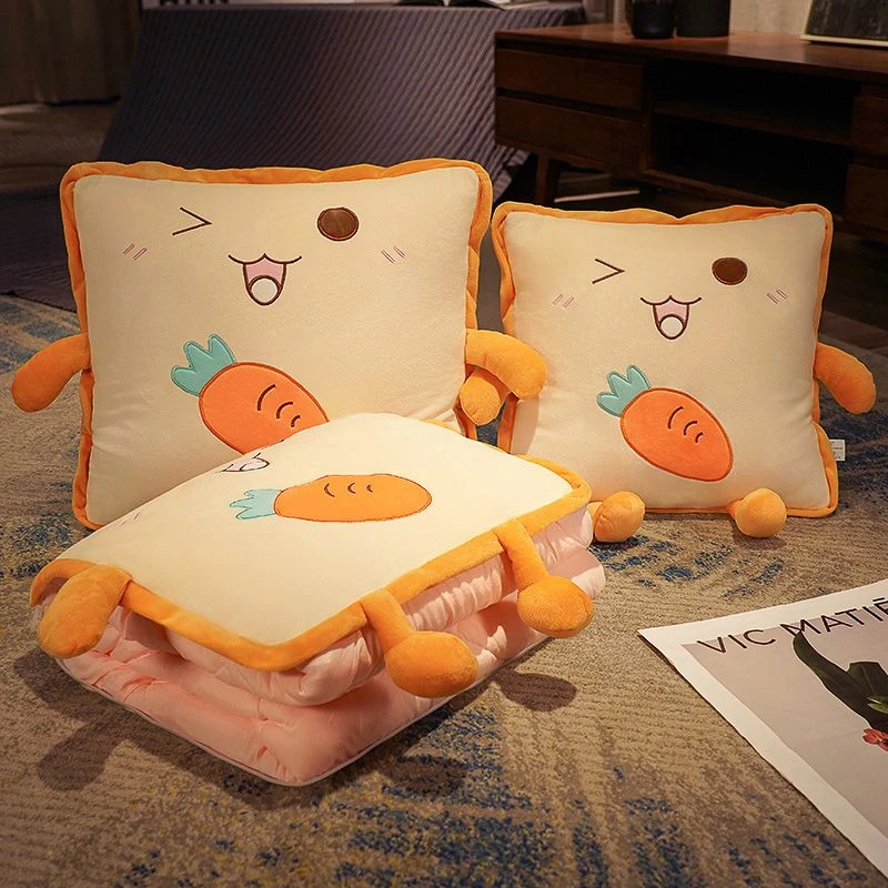 抱枕被子两用加厚汽车载办公室午睡枕头靠枕折叠空调被二合一HR