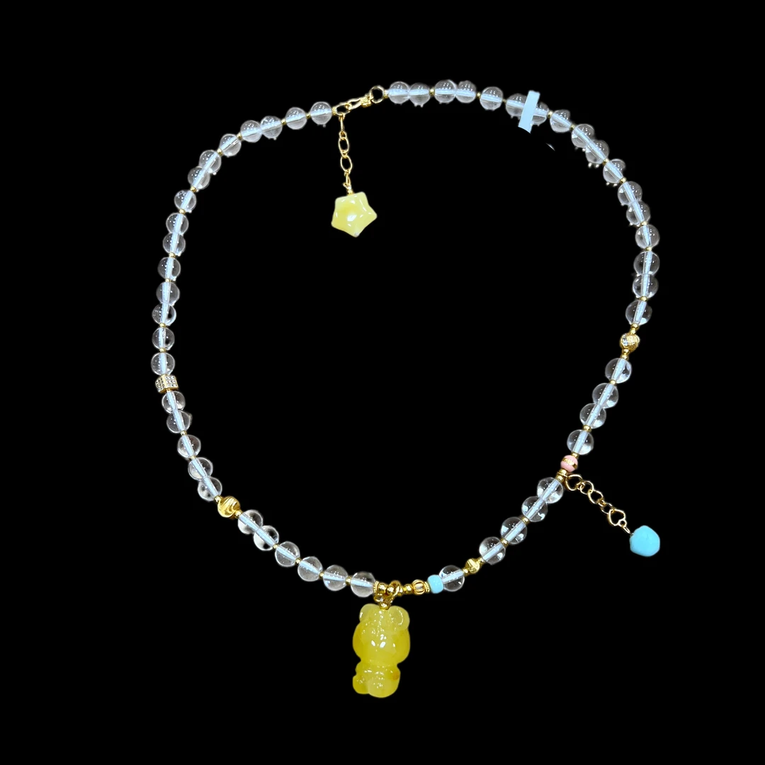 8524水晶+蜜蜡项链（多样性，发一）