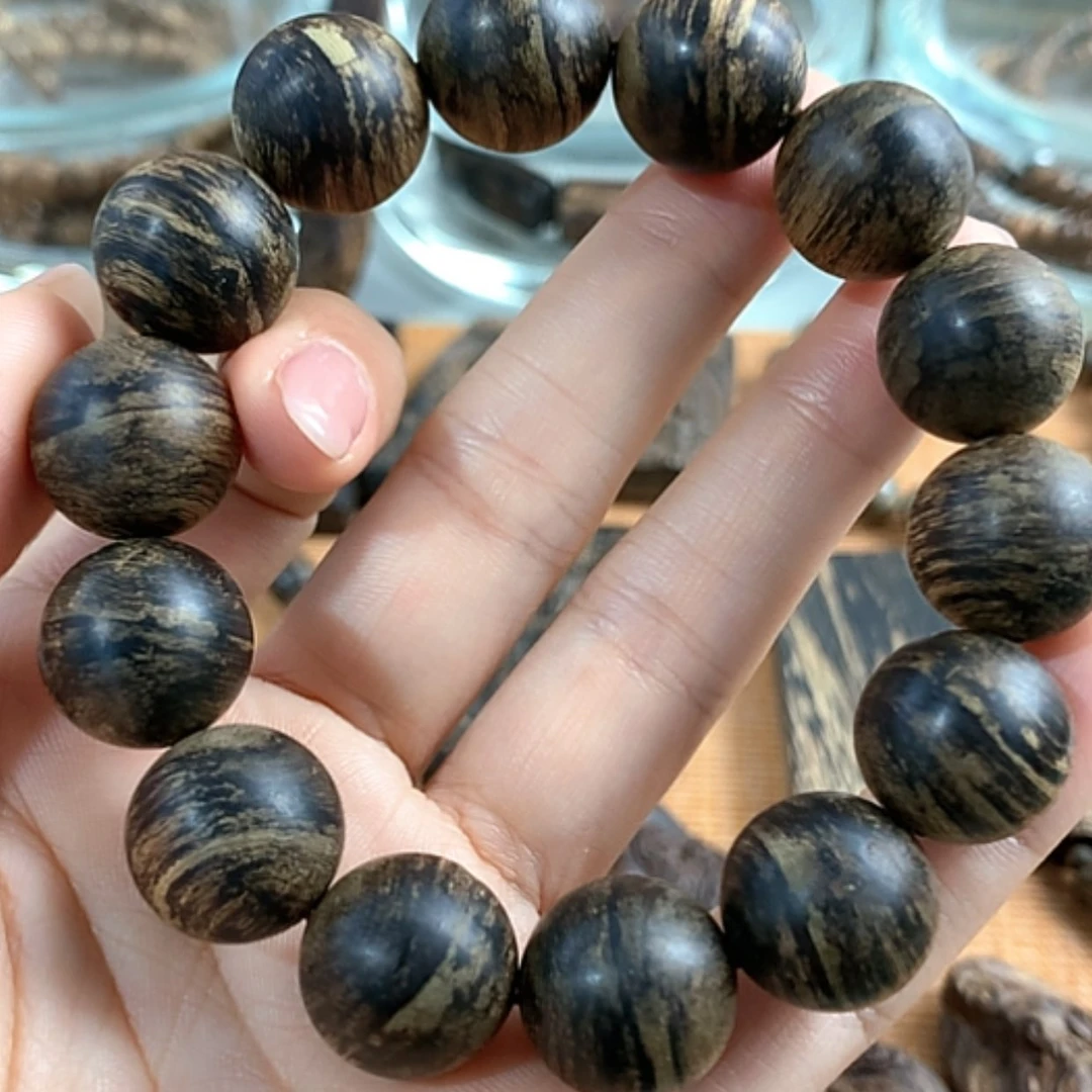 【闪购商品】沉香手串金三角黑棋1.61，32.6克沉水毕业