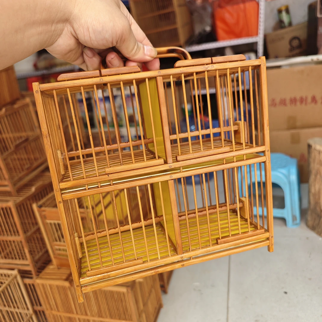 轻巧方便小鸟排笼生头压鸟笼四格运输笼黄豆鸟笼绣眼鸟笼养遛一体