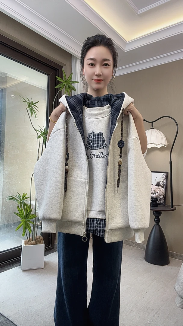 女童夹棉加厚外套秋冬2025新款洋气儿童棉衣百搭休闲时尚韩版