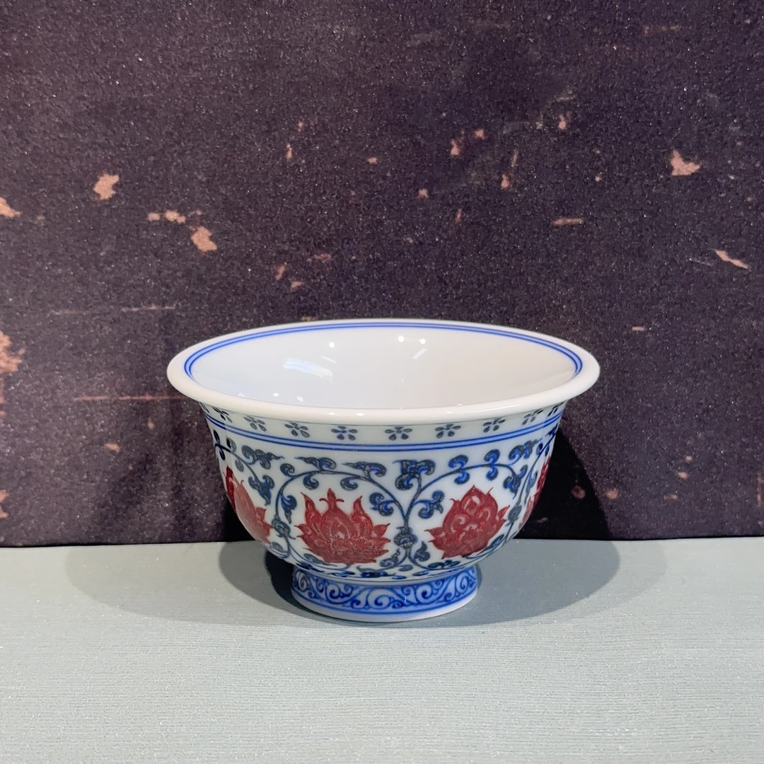 永明尚玩马到成功缠枝莲压手杯 02J10