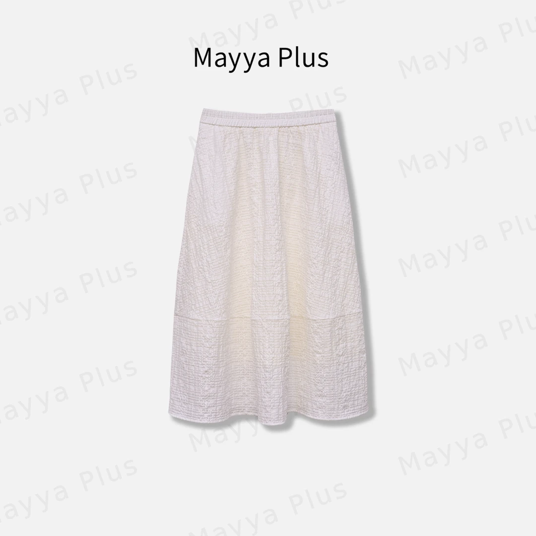 【云朵裙】Mayya Plus麦芽定制甜美显瘦a字裙白色半身裙子32519026