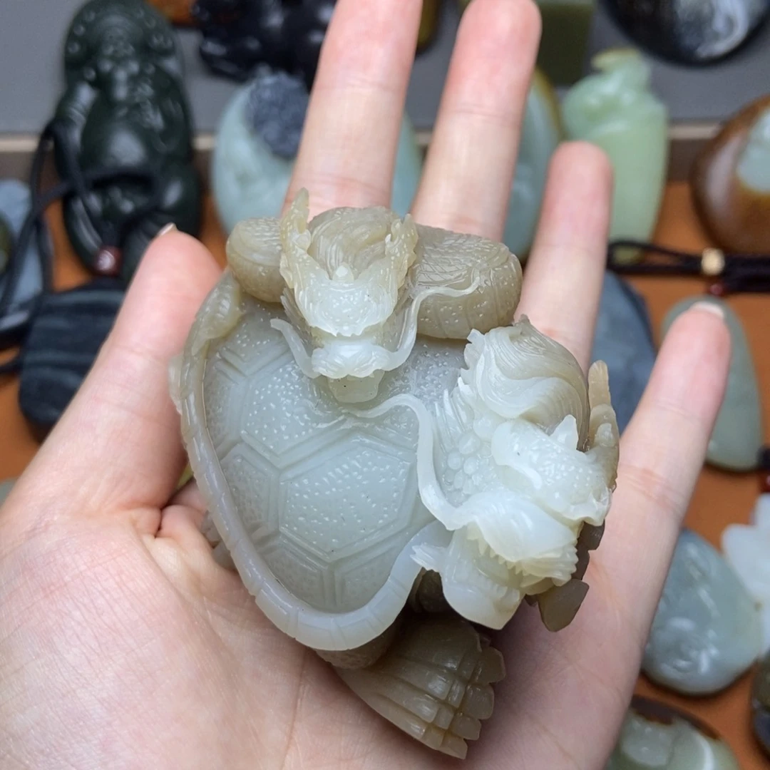 和田玉未镶嵌颈饰6*河