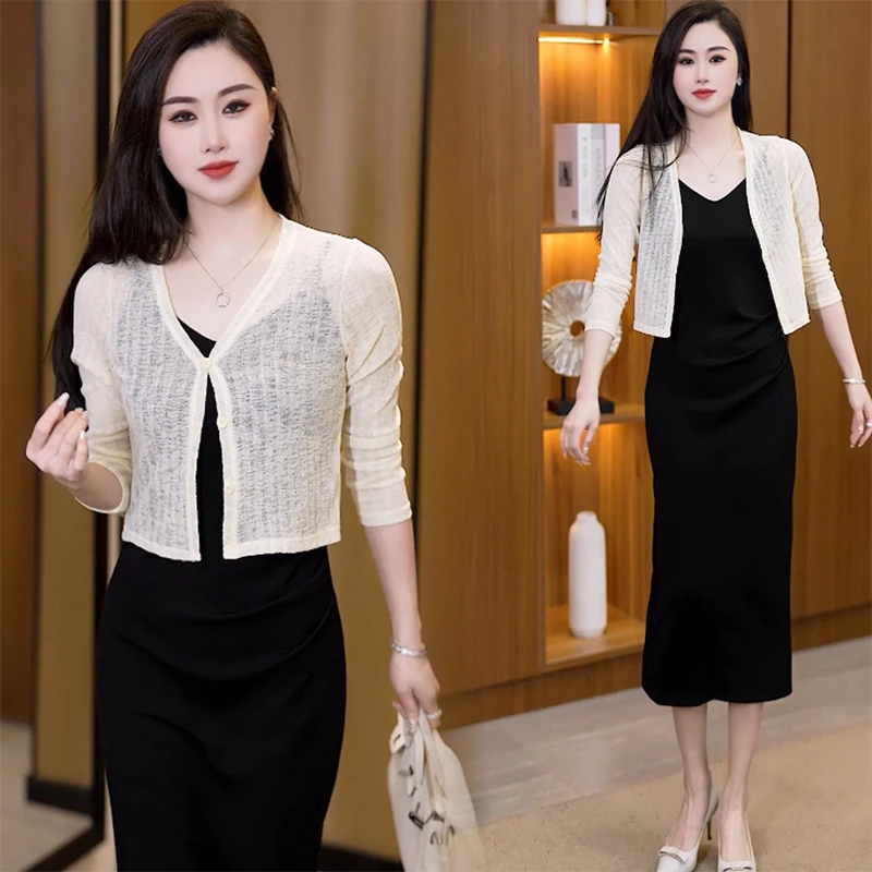 防晒衣女款夏季冰丝开衫薄款外搭罩衫配裙子披肩薄纱小坎肩空调衫