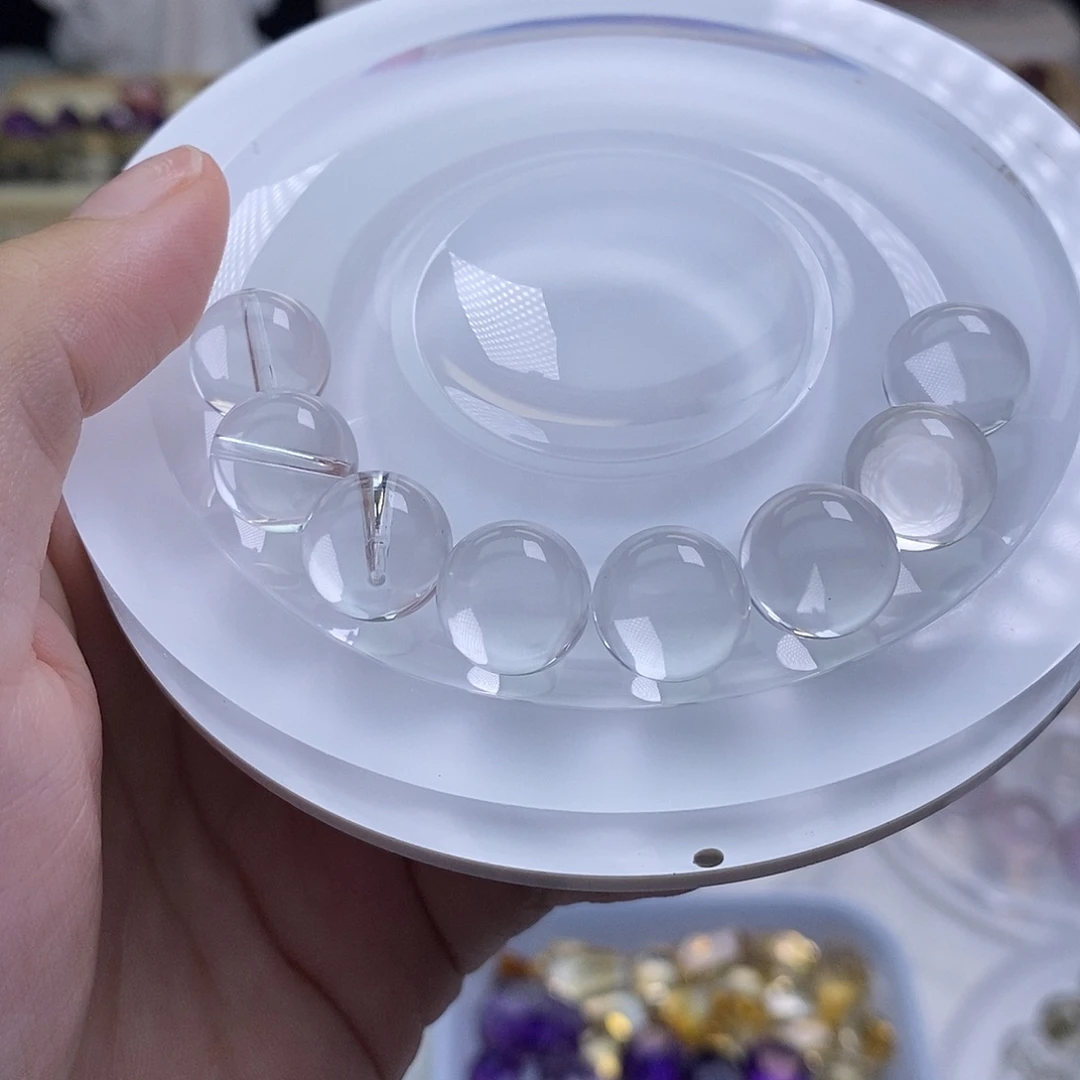 L***凌水晶手链未镶嵌天然水晶定制打孔不退换