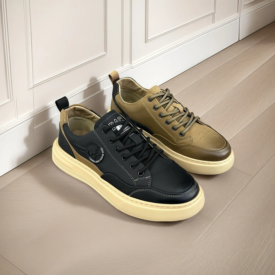 9422-牛皮时尚百搭休闲软底潮鞋男款潮流