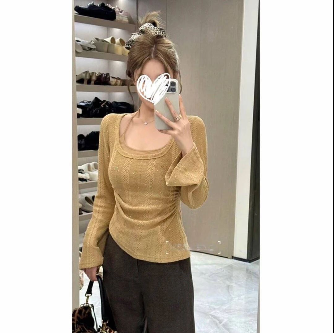 【月落星河】2025秋冬原创镂空挂脖显瘦针织上衣U225D14906