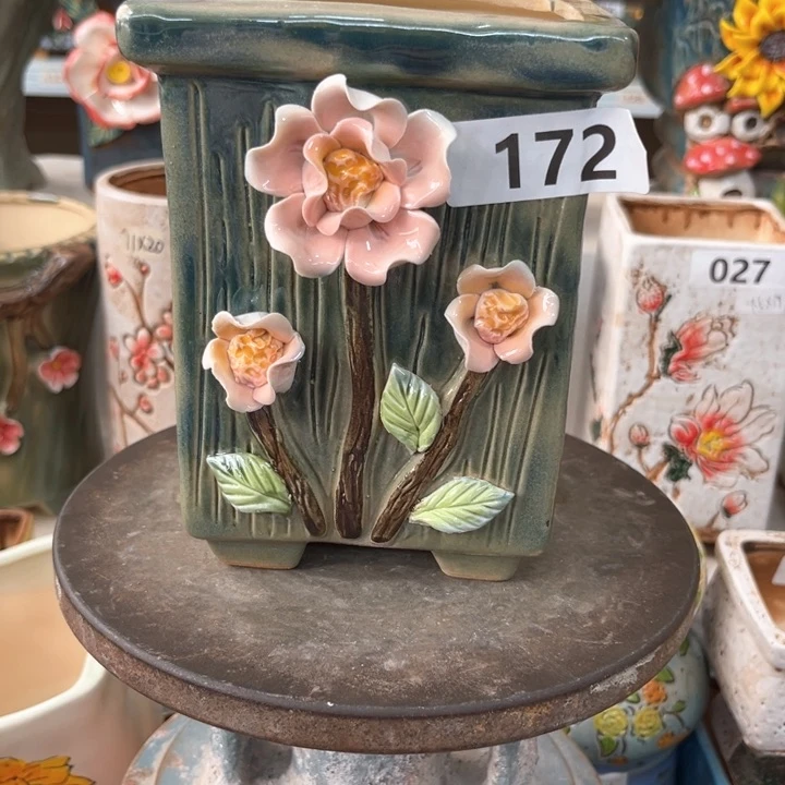 紫砂花盆粗陶材质多肉花盆