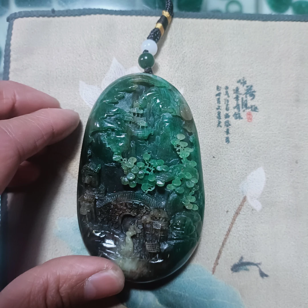 独山玉天蓝手把件