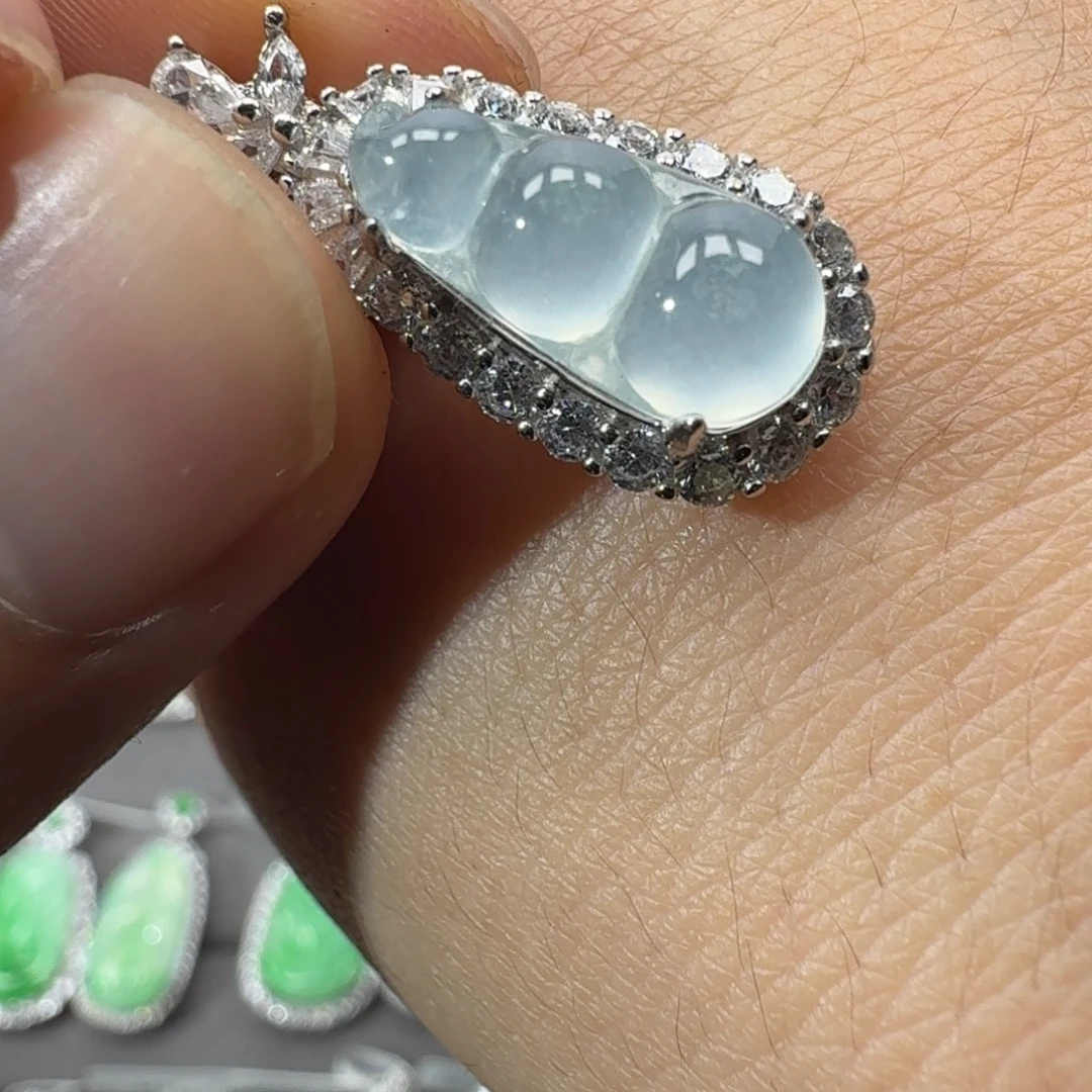 翡翠银S925镶嵌戒指天然缅甸翡翠A货