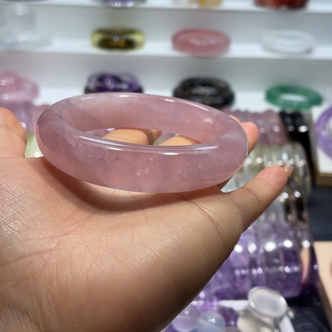 水晶手镯58.6圈口15号未镶嵌