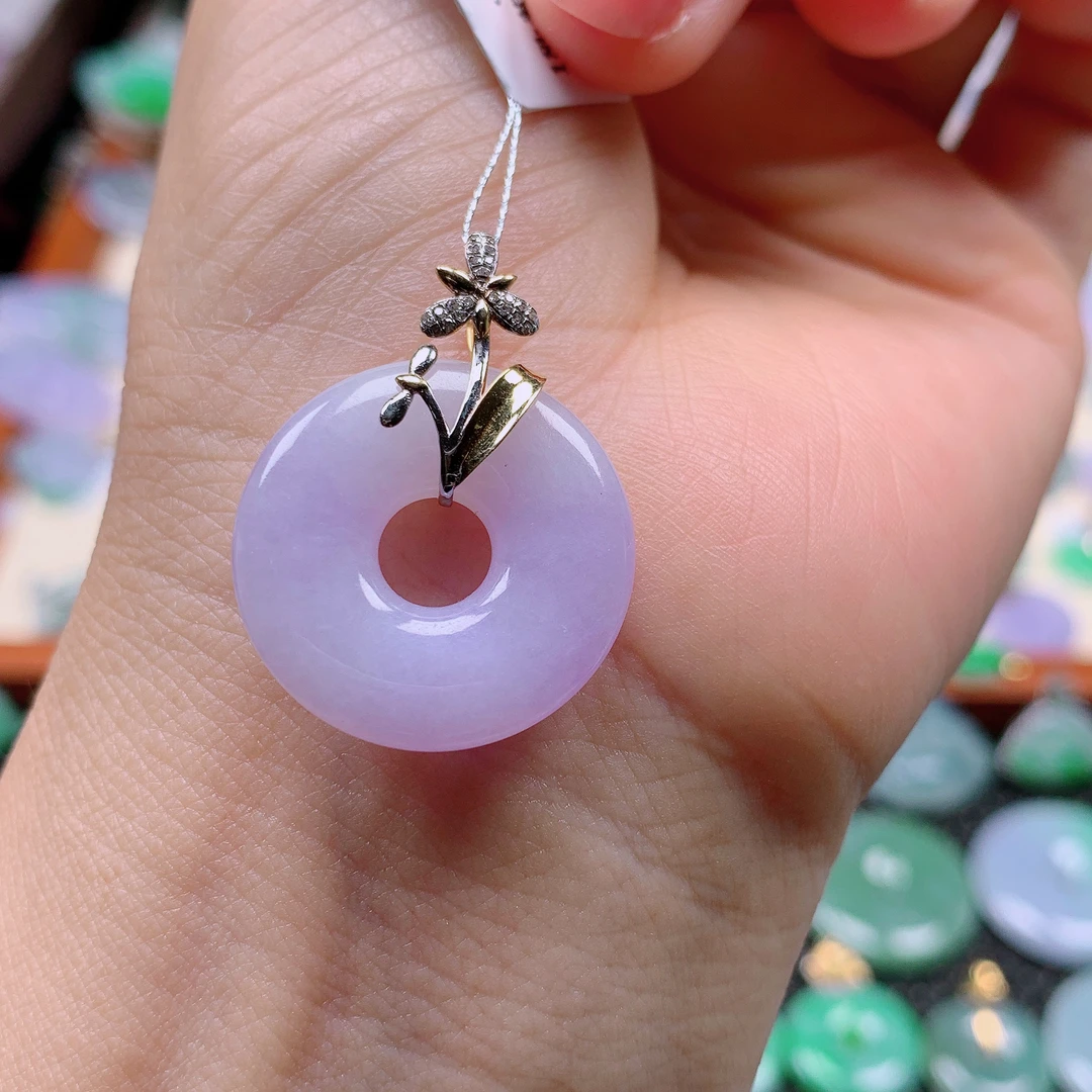 缅甸天然A货翡翠，紫罗兰甜甜圈 编号j/609尺寸22.6/4.1