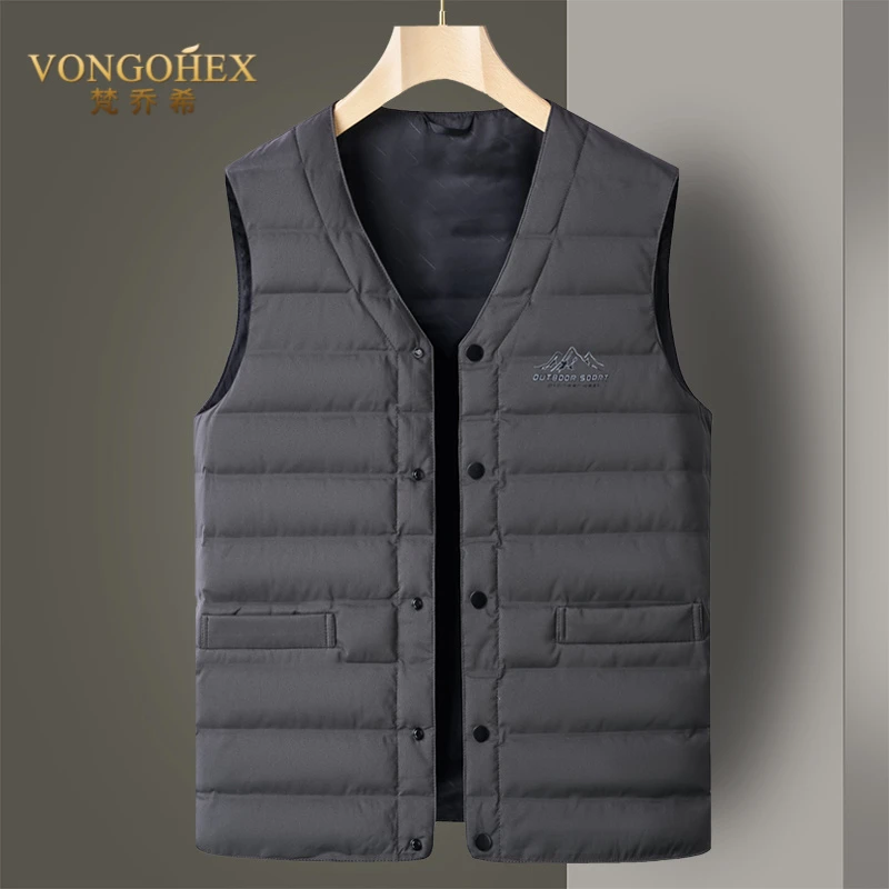 VONGOHEX羽绒马甲男士冬季新款加厚保暖坎肩背心休闲马夹外套