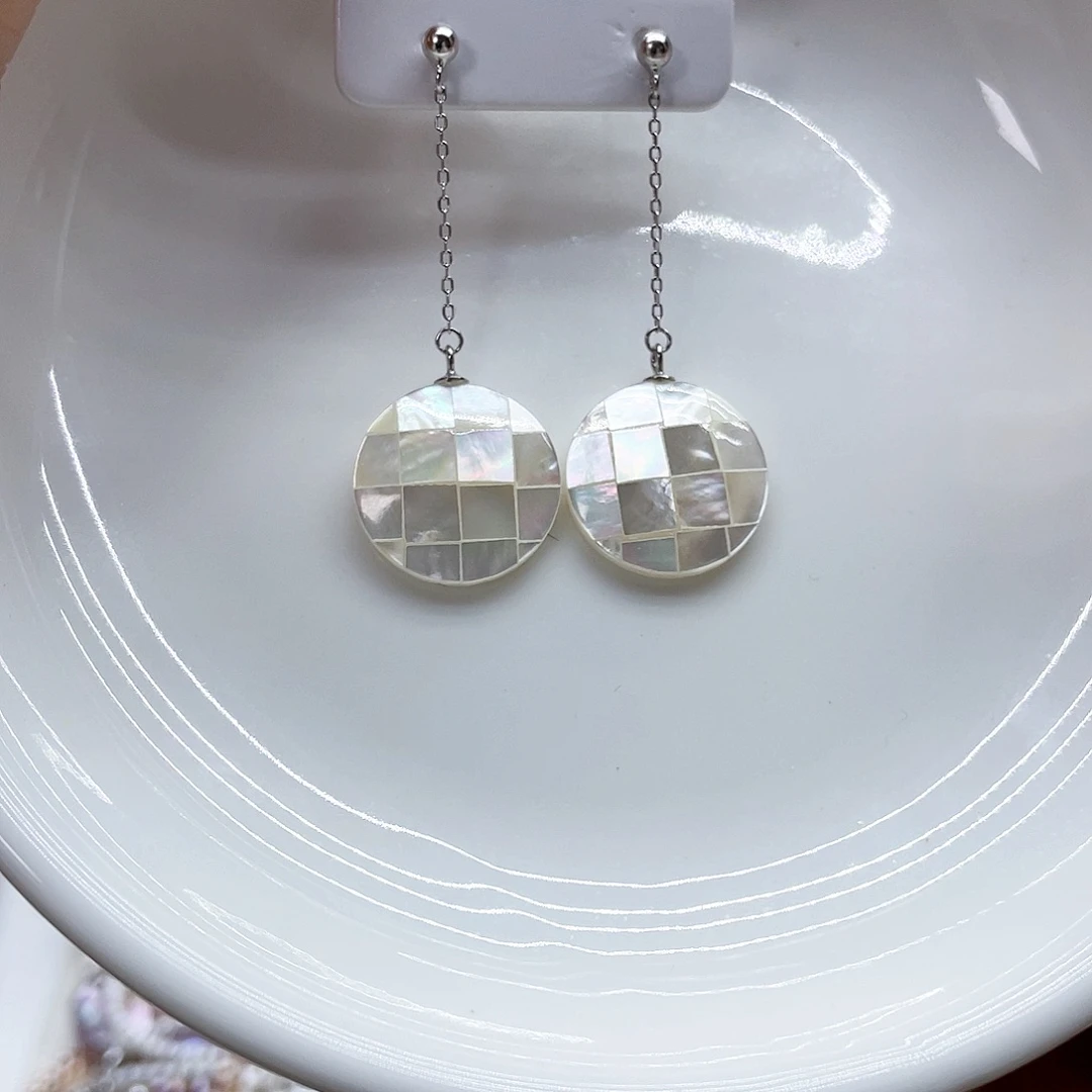 银S925镶嵌耳饰淡水珍珠