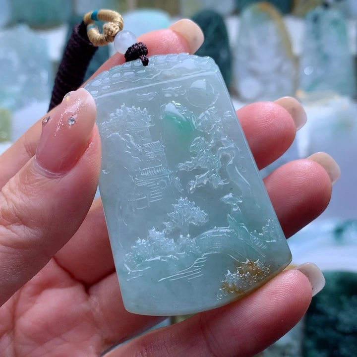 定制翡翠未镶嵌山水