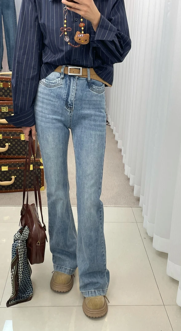 【新疆包邮】701加长显瘦喇叭牛仔裤高腰时尚百搭修身设计师