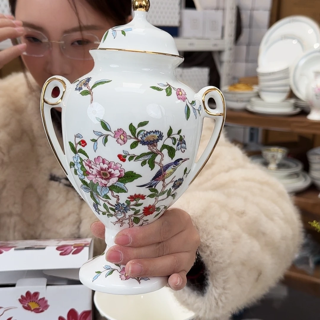 骨瓷花瓶一个外贸骨瓷