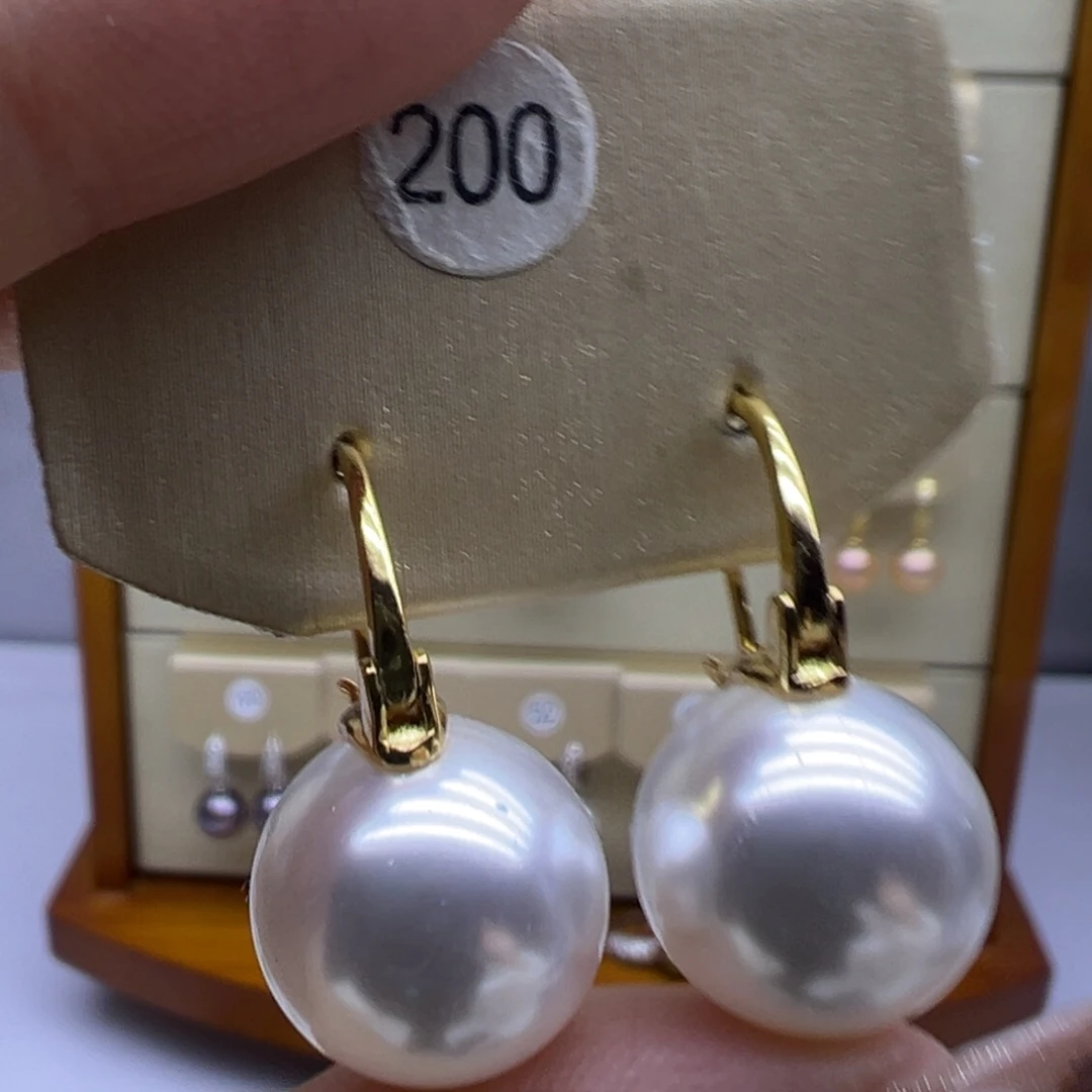淡水珍珠耳饰银S925镶嵌