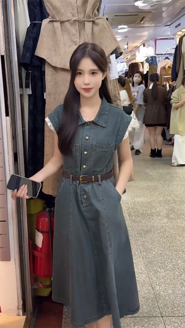 【法夏尔芳芳严选】2025新款夏季裙子小众高级复古牛仔连衣裙女929#