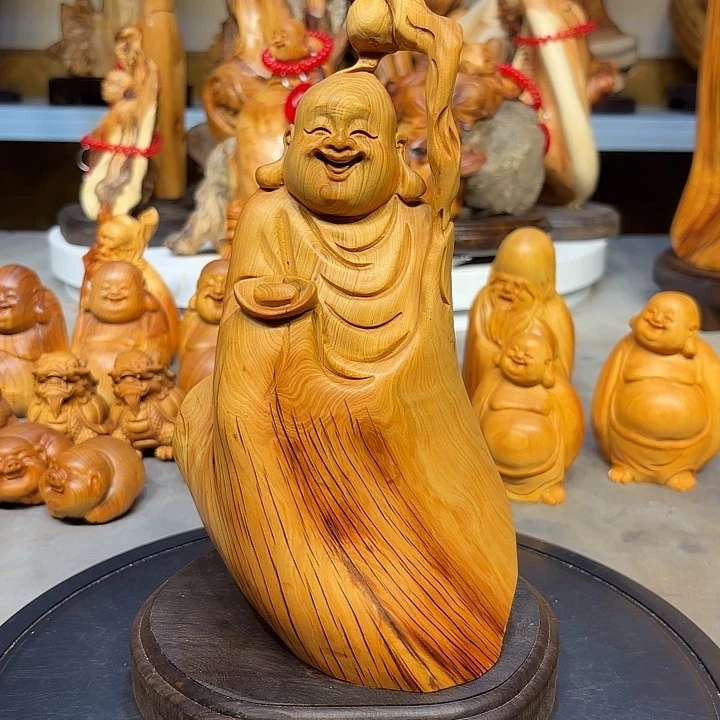 柏木太行崖柏弥勒佛