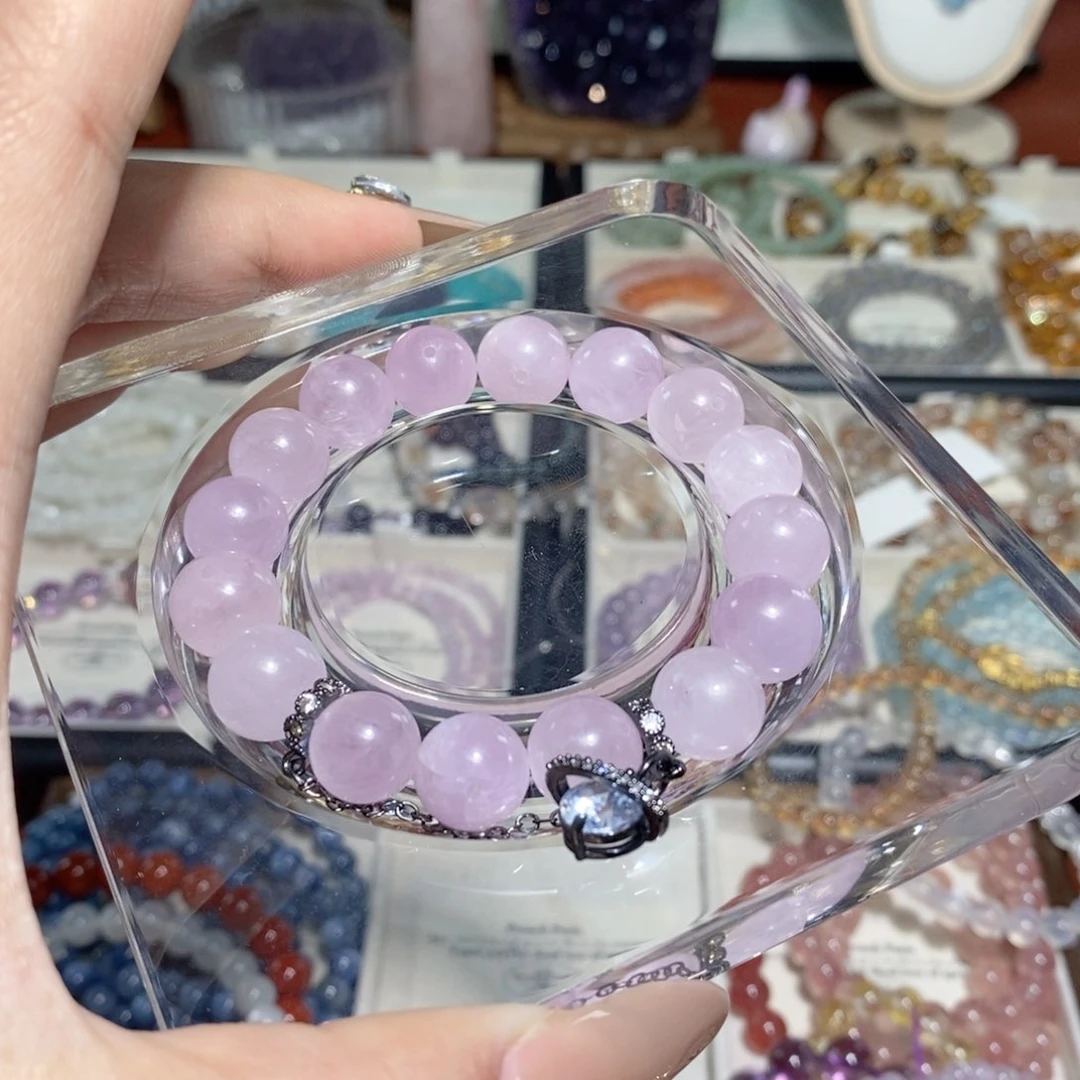 水晶手串未镶嵌紫锂辉