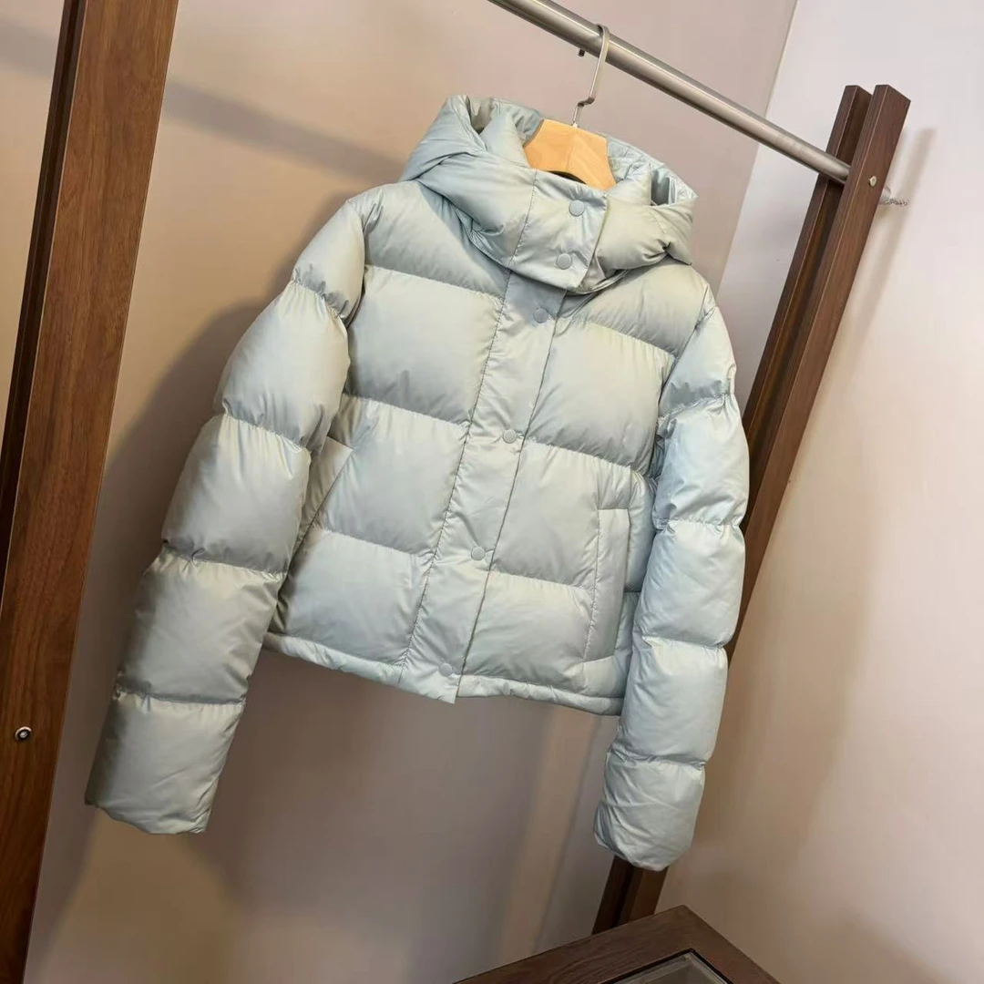 LU家四格加厚面包羽绒服女连帽休闲保暖95白鸭绒外套