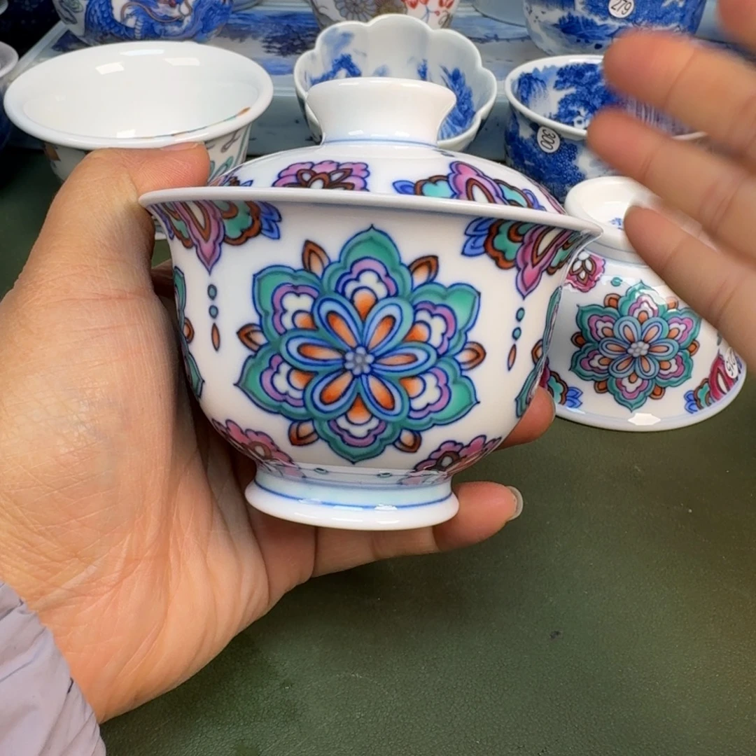 瓷景德镇纯手绘茶具圆圆296