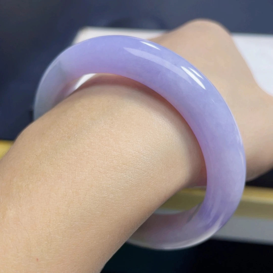 翡翠未镶嵌手镯53圈有纹橘皮扣手买断不退换